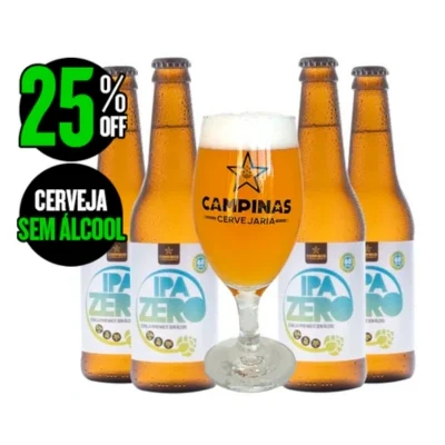 Kit de Cervejas Campinas IPA ZERO Com Taça - 25% OFF