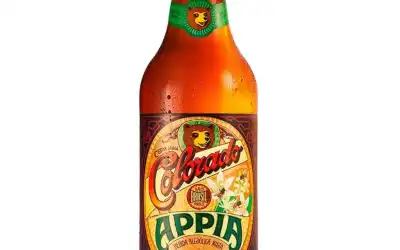 Garrafa Colorado Appia 600 ml com condensação e rótulo do urso