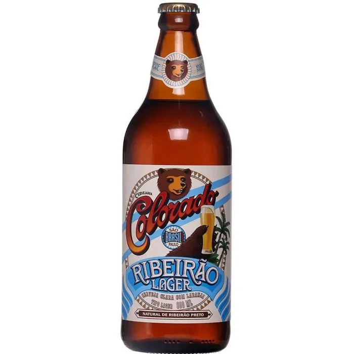 Garrafa Colorado Ribeirão Lager 600 ml com rótulo do urso