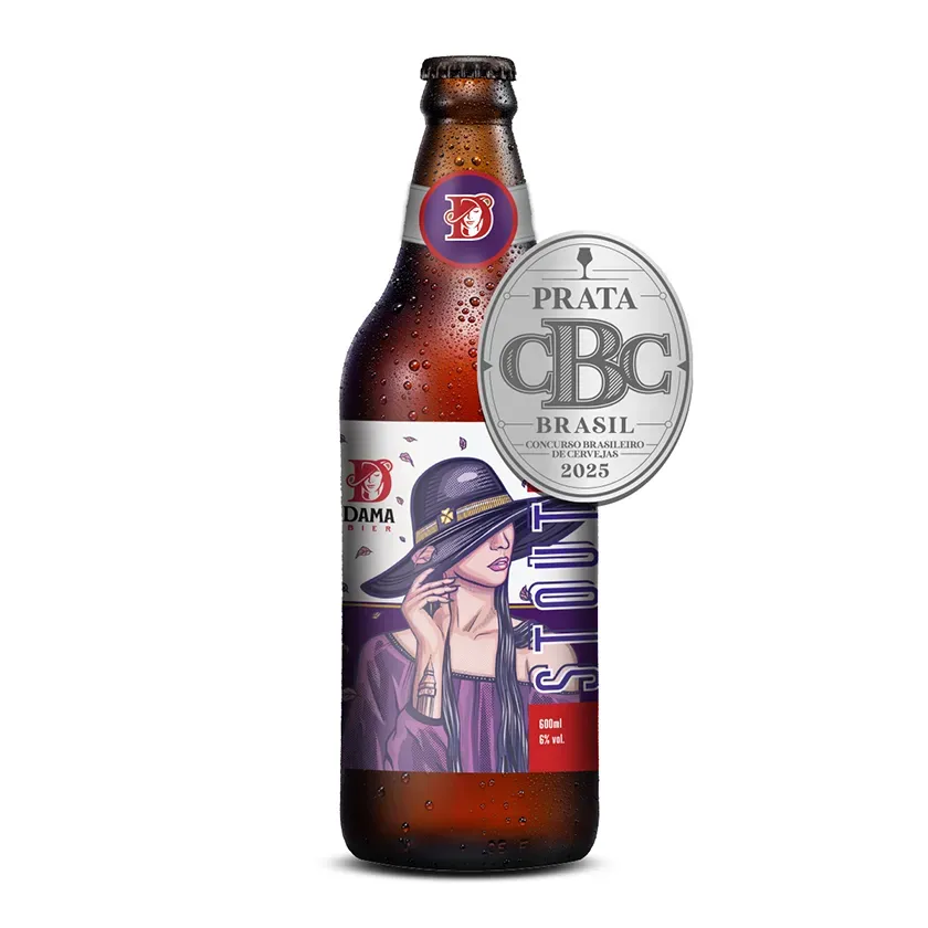 Garrafa Dama Bier Stout 600 ml com condensação e medalha CBC 2025